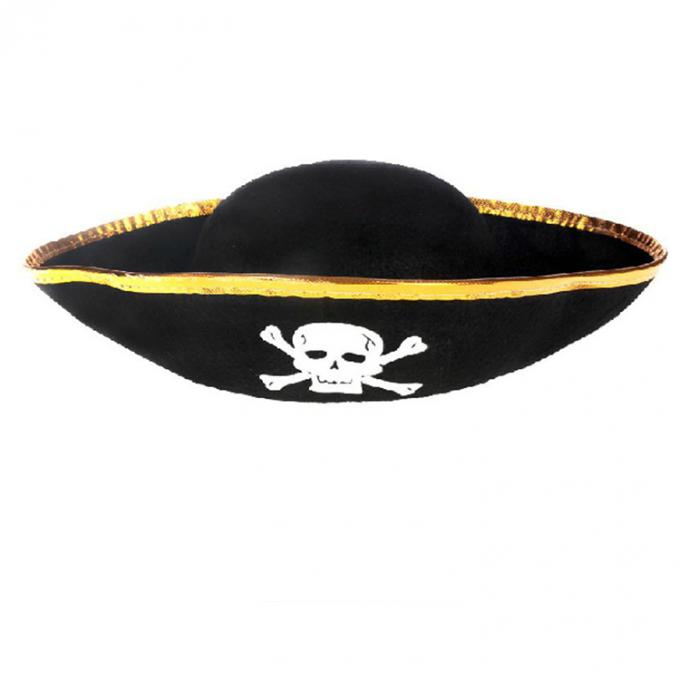 Μαύρο σχέδιο καπέλων πειρατών αποκριών με το κρανίο για την πώληση