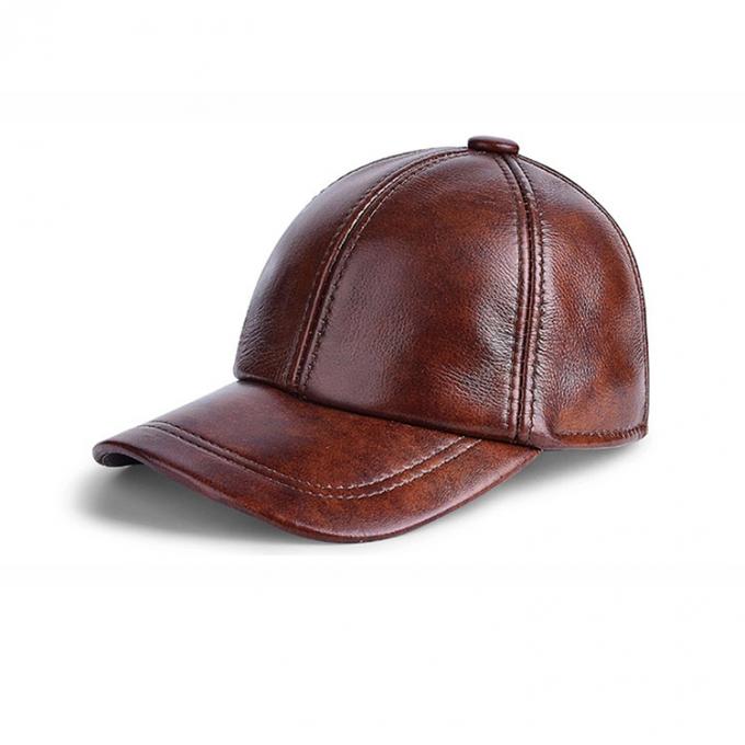 Συνήθεια καπέλων του μπέιζμπολ δέρματος υψηλή - ποιοτική καμπύλη 6 εγκατεστημένο επιτροπή καπέλο