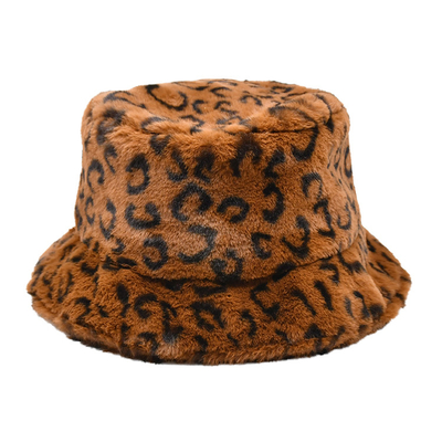 Η νέα τυπωμένη ύλη λεοπαρδάλεων χρώματος βελούδου καπέλων κάδων φθινοπώρου και χειμώνα δένει το θερμό καπέλο καπέλων λεκανών χρωστικών ουσιών