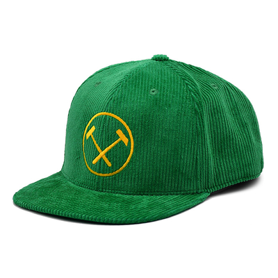 Για άνδρες και για γυναίκες 6 επιτροπής Snapback κοτλέ ύφασμα χρώματος καπέλων πράσινο εξατομικεύσιμο