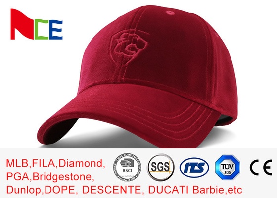 Purplish κόκκινο εγκατεστημένο αθλητισμός καπέλων εκλεκτής ποιότητας μπαμπάδων ύφος Pleuche καλυμμάτων καμμμένο Sunshade
