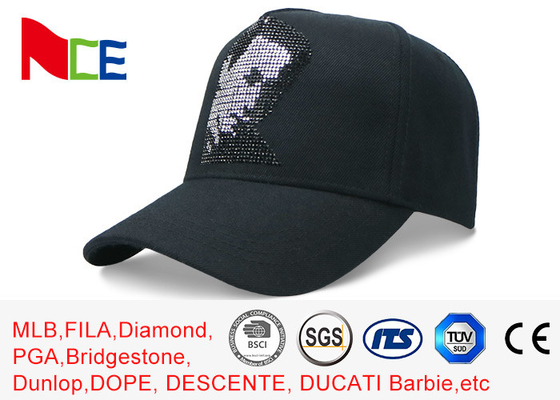 Βαμβάκι 5 απόδειξη 58cm Rhinestone ήλιων καπέλων του μπέιζμπολ επιτροπής για ενήλικο Eco φιλικό