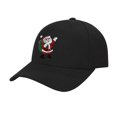 Άγιου Βασίλη κινούμενων σχεδίων γείσων εμπορικών σημάτων προσαρμογής μαύρο καπέλο του μπέιζμπολ καπέλων του μπέιζμπολ Χαρούμενα Χριστούγεννας κεντητικής αστείο
