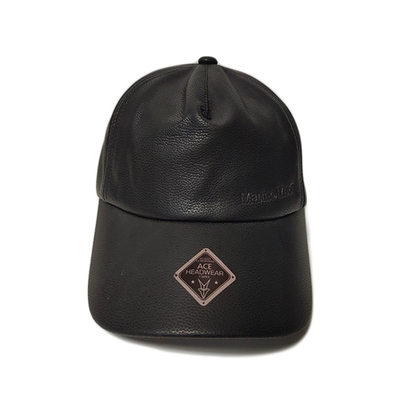 Μαύρο PU δέρμα 5 σκιά καπέλων του μπέιζμπολ επιτροπής χωρίς λογότυπο ISO9001