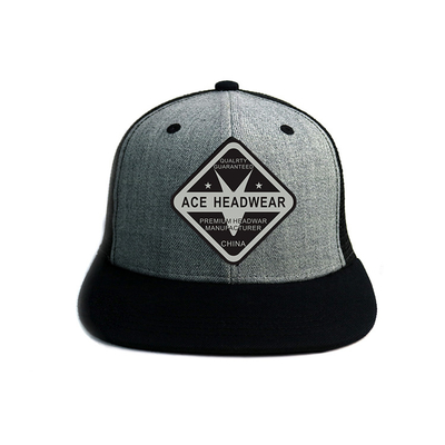 Trucker ΚΑΠ χιπ χοπ λογότυπων μπαλωμάτων συνήθειας καπέλων Snapback χείλων θερινού μαύρος πλέγματος επίπεδος