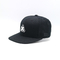 100% λαστιχένιο μπάλωμα μαύρη κατασκευασμένη ΚΑΠ καπέλων Snapback γείσων βαμβακιού επίπεδο