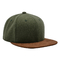 Δίχρωμο καπέλο Snapback μαλλιού Melton στρατού πράσινο με το χείλο σουέτ