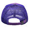Προσαρμογή 5 Panel Trucker Cap Visor Curved Eyelets Purple Mesh Hat Χρώμα Λογότυπο Προσαρμογή