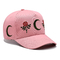 4 Ταιριάζοντας χρώμα υφάσματος Eyelets Βαμβάκι Baseball Cap με προσαρμόσιμη κεντήση φεγγάρι λουλούδια
