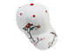 Λουλούδια/κεντημένα πουλιά καπέλα του μπέιζμπολ, άσπρο καπέλο μπέιζ-μπώλ καμβά βαμβακιού
