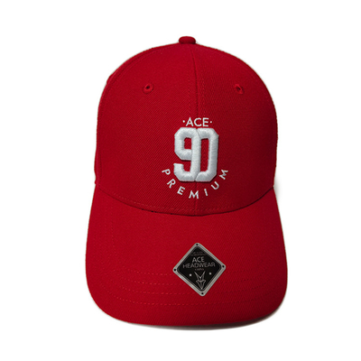 Χαριτωμένο κόκκινο Twill βαμβακιού καπέλων του μπέιζμπολ 100% κεντητικής συνήθειας τρισδιάστατο υλικό