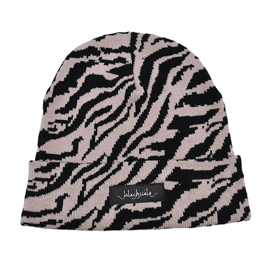 20 Years Factory Knit Beanie Common Fabric Embroidery/Bank Pattern