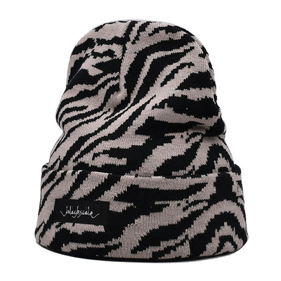 20 Years Factory Knit Beanie Common Fabric Embroidery/Bank Pattern