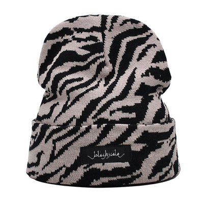 20 Years Factory Knit Beanie Common Fabric Embroidery/Bank Pattern