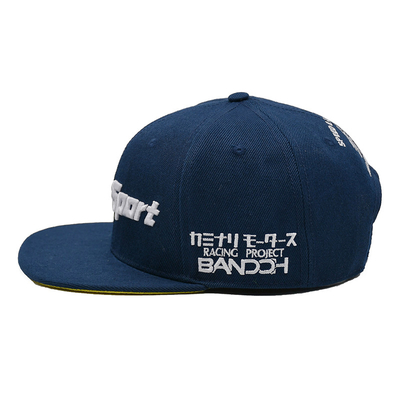 Τρισδιάστατα κεντημένα Snapback βαμβακιού επίπεδα καπέλα του Μπιλ Gorras για τα άτομα