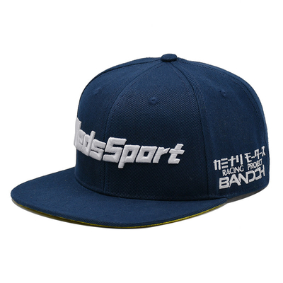 Τρισδιάστατα κεντημένα Snapback βαμβακιού επίπεδα καπέλα του Μπιλ Gorras για τα άτομα