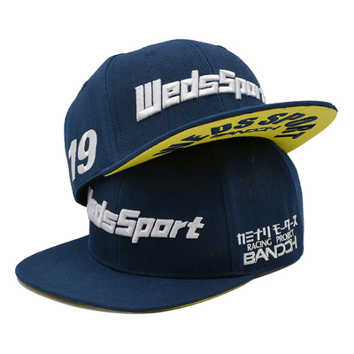 Τρισδιάστατα κεντημένα Snapback βαμβακιού επίπεδα καπέλα του Μπιλ Gorras για τα άτομα