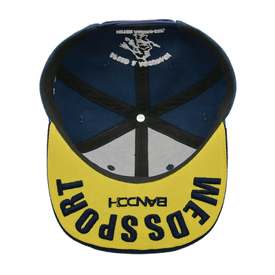 Τρισδιάστατα κεντημένα Snapback βαμβακιού επίπεδα καπέλα του Μπιλ Gorras για τα άτομα