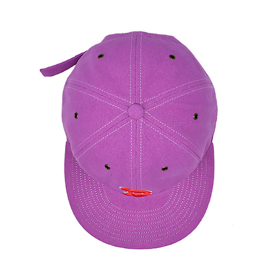 Προσαρμοσμένο ροζ 6 Panel Snapback Cap με επίπεδο οπτικό και 3D Embroidery Logo