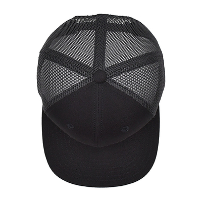 Αναπνευστικό βαμβάκι 6 πίνακα Unisex Trucker Cap με κεντημένο λογότυπο και υφασμένη ετικέτα