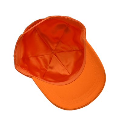 Unisex 5 Panel Trucker Cap Custom 3d Έμβρυα Κουρφή Γωνία Σατέν Ελαχιστοποιημένα Πορτοκαλί Δαχτυλό Καπέλα
