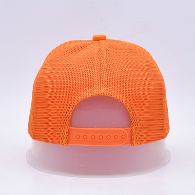 Unisex 5 Panel Trucker Cap Custom 3d Έμβρυα Κουρφή Γωνία Σατέν Ελαχιστοποιημένα Πορτοκαλί Δαχτυλό Καπέλα
