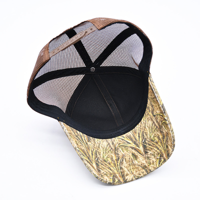 Σχεδιασμός μόδας Curved Brim Sport 6 Panel Trucker Mesh Hat Custom 3d κεντήματα Camo Trucker Cap