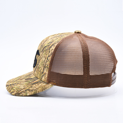 Σχεδιασμός μόδας Curved Brim Sport 6 Panel Trucker Mesh Hat Custom 3d κεντήματα Camo Trucker Cap