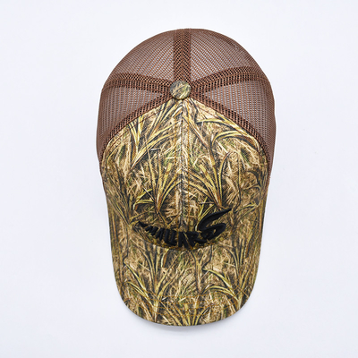Σχεδιασμός μόδας Curved Brim Sport 6 Panel Trucker Mesh Hat Custom 3d κεντήματα Camo Trucker Cap