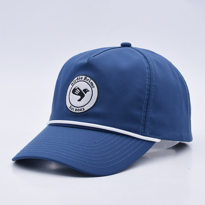 Χονδρικό μπλε καπέλο μπέιζμπολ με σχοινί Custom Structured Embroidery Logo 5 Panel Καπέλα γκολφ Gorras