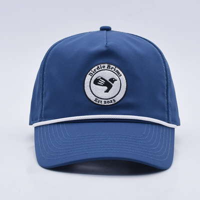 Χονδρικό μπλε καπέλο μπέιζμπολ με σχοινί Custom Structured Embroidery Logo 5 Panel Καπέλα γκολφ Gorras