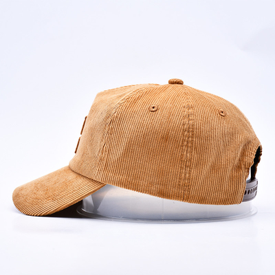 Προσαρμοσμένο 3D δομημένο κεντήματα Corduroy Gorras Baseball Cap Wholesale 5 Πίνακα ρυθμιζόμενο Snapback Baseball Cap