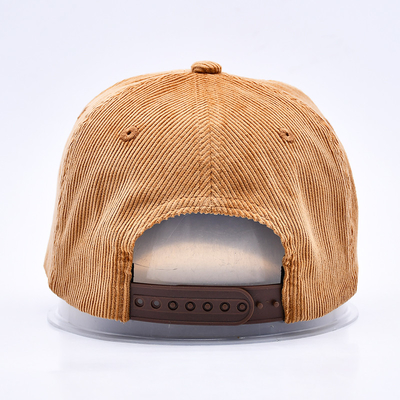 Προσαρμοσμένο 3D δομημένο κεντήματα Corduroy Gorras Baseball Cap Wholesale 5 Πίνακα ρυθμιζόμενο Snapback Baseball Cap