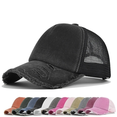 Υψηλής ποιότητας Custom Distressed Trucker Hat Mesh Cap Trucker Hat με Custom Logo