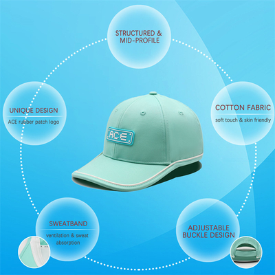 OEM Custom Ace Rubber Patch Pvc Logo Baseball Cap 6 Πίνακας Αθλητικά Καπέλα Καπέλα