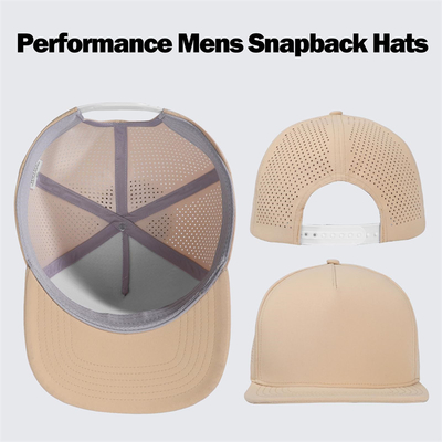 Γρήγορο ξηρό λέιζερ Γκολφ Performance Snapback Καπέλο Perforated Flat Brim Καπέλο