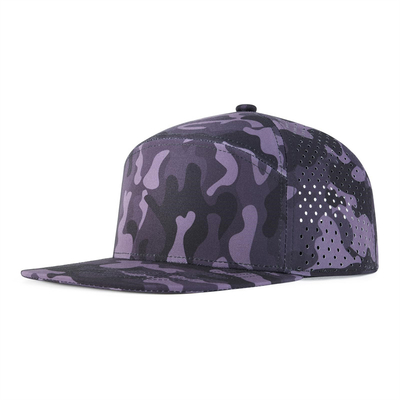 Προσαρμοσμένο καπέλο Snapback Προσαρμόσιμη απόδοση Λάζερ κόψιμο τρύπα Perforated καπέλο Snapback