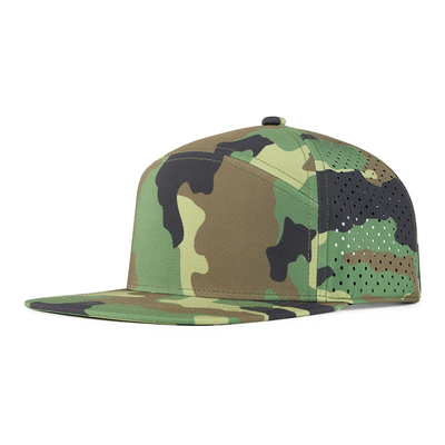 Προσαρμοσμένο καπέλο Snapback Προσαρμόσιμη απόδοση Λάζερ κόψιμο τρύπα Perforated καπέλο Snapback