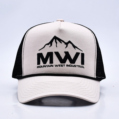 Υψηλό προφίλ 3D κεντήματα σχοινί Trucker καπέλο Custom Logo Mesh πίσω Trucker Cap