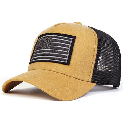 Εναρμονισμένη αμερικανική σημαία κεντήματα πλυμένα μπέιζμπολ Net Caps Άνοιξη και καλοκαίρι εξωτερικά ρυθμιζόμενα περιστασιακά καπέλα καπέλα αντηλιακό