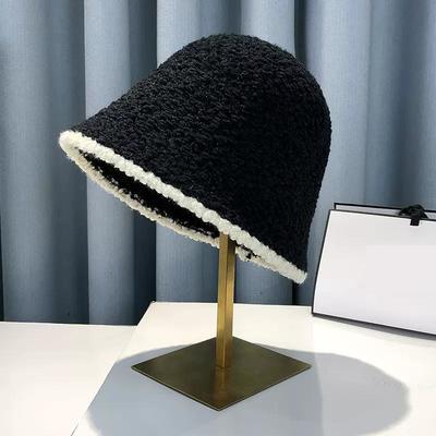 Custom Bucket Hat Women Winter Knitted Casual Keep Warm Fishing Hat Female Thick Warm Fashion Design Korean Winter Cap