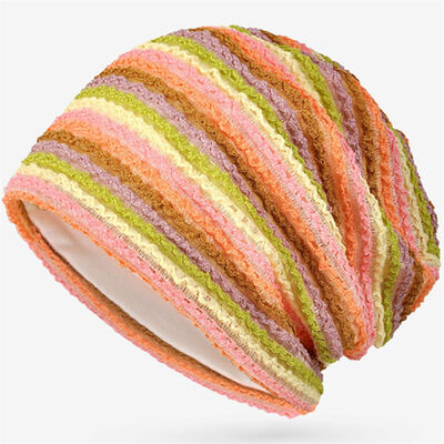 Κοστούμι Υψηλής Ποιότητας Κυρίες Στριφοειδείς Μανικετάκια Στυλ Slouchy Skullies Αθλητικά Κεπάκια Χειμερινών Εξωτερικά Χωρίς Μανικέτες Μανικέτα