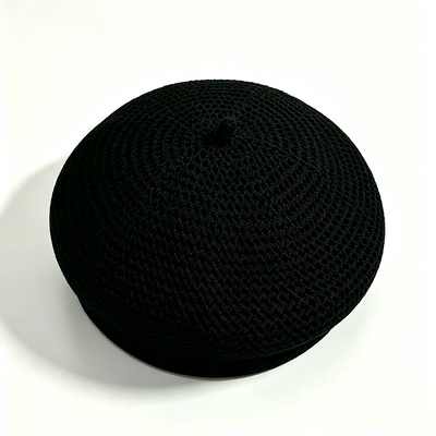 Classic Knitted Beret Hat Solid Color ACE Metal Logo Beret Stylish Durable Beret for Daily Casual Wear Support Customization