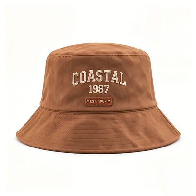 Fleece Lined Polyester Cotton Bucket Hat Embroidered Vintage Fisherman Hat Warm Autumn Winter Hat