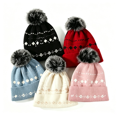 OEM πλεκτά σκουφάκια beanie από ακρυλικό υλικό, σχεδιασμένα για ζεστασιά τον χειμώνα και άνετη εφαρμογή